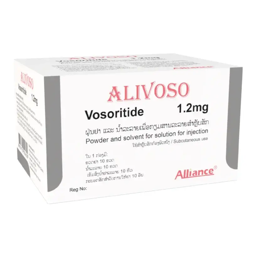 ALIVOSO (vosoritide) 1.2 mg injection product packaging