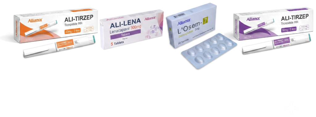 Alliance product range — ALI-TIRZEP, ALI-LENA, L'Osem and injection pens