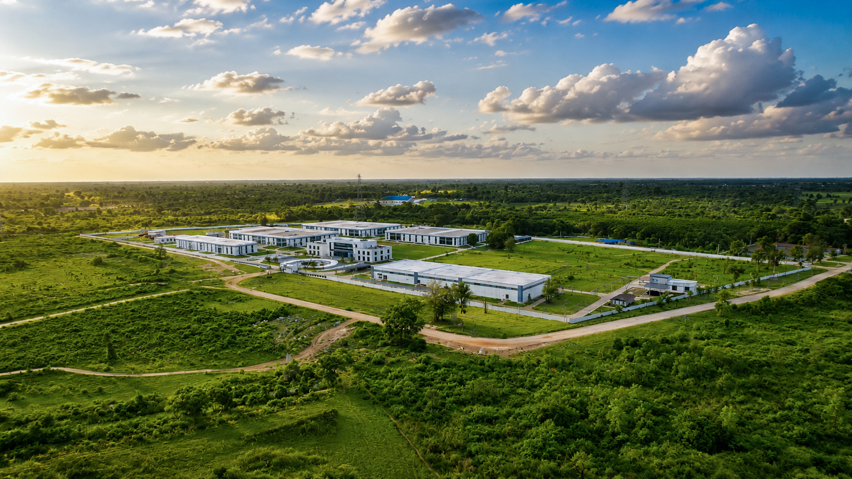Panoramic view of the Alliance Pharmaceutical manufacturing site in Laos