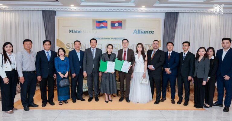 Alliance and Mane Group executives at the PHANNTHAMIT joint venture signing in Phnom Penh